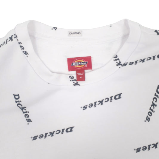 Womens White Dickies Crop Top Jumper