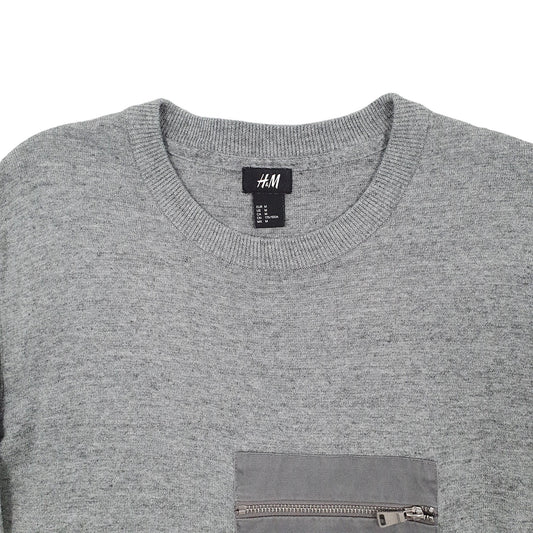 Mens Grey H&M Lightweight Crewneck Jumper