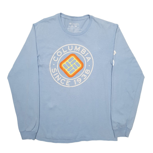 Mens Blue Columbia Sportswear Spellout Long Sleeve T Shirt