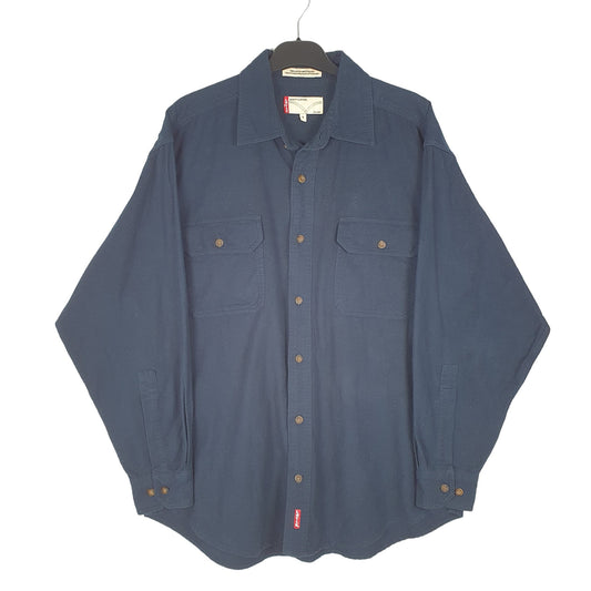 Mens Navy Levis Flannel Overshirt Shacket Chamois Long Sleeve Shirt