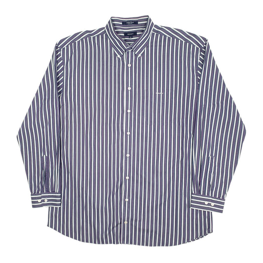 Mens Purple GANT Poplin Long Sleeve Shirt