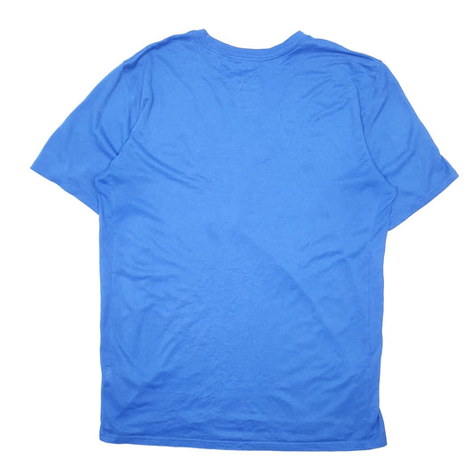 Mens Blue Nike Cabrini Soccer Spellout Dri Fit Short Sleeve T Shirt