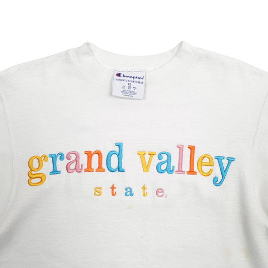 Mens White Champion Grand Valley State Crewneck Jumper