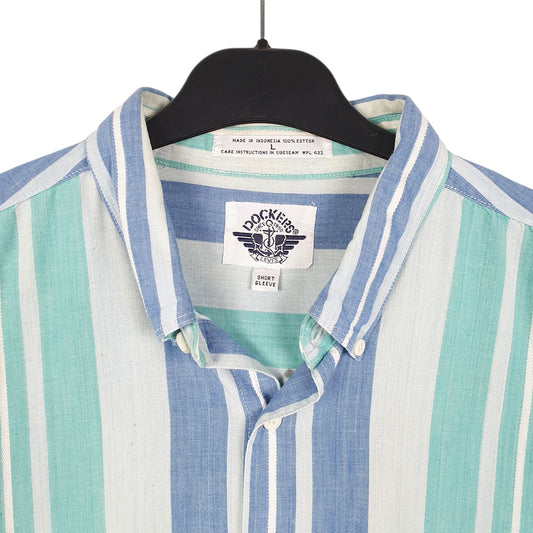 Mens Blue Dockers Short Sleeve Shirt