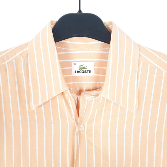 Mens Orange Lacoste Long Sleeve Shirt