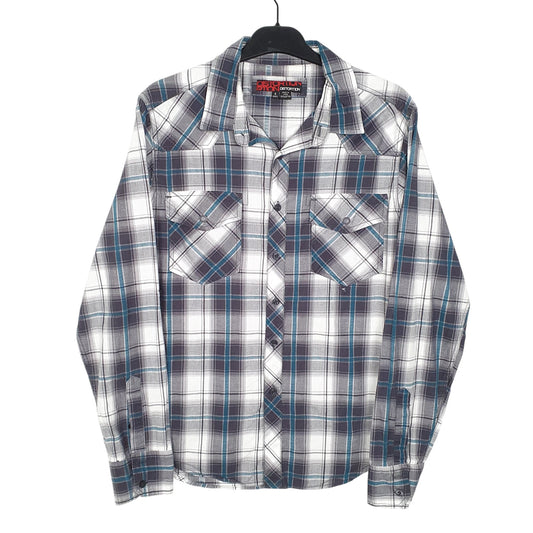 Mens Grey Distortion Western Long Sleeve Shirt