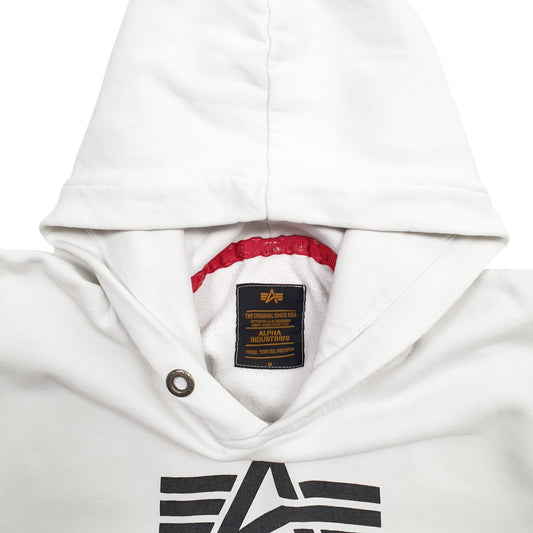 Womens White Alpha Industries Spellout Hoodie Jumper