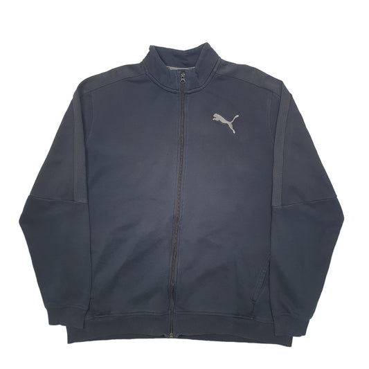 Mens Black Puma Spellout Full Zip Jumper