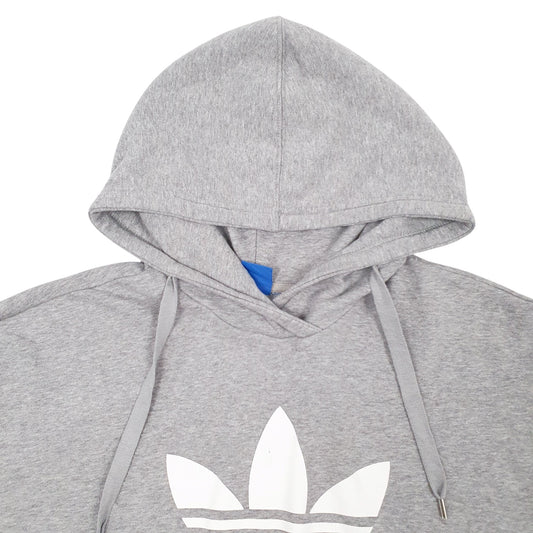 Mens Grey Adidas Spellout Hoodie Jumper