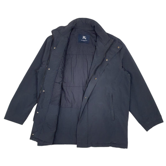 Mens Navy Burberry Long line Coat