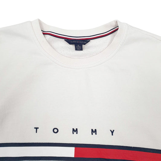 Womens White Tommy Hilfiger Spellout Crewneck Jumper
