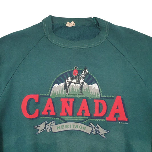 Mens Green Unbranded Vintage 80s 90s Canada Crewneck Jumper