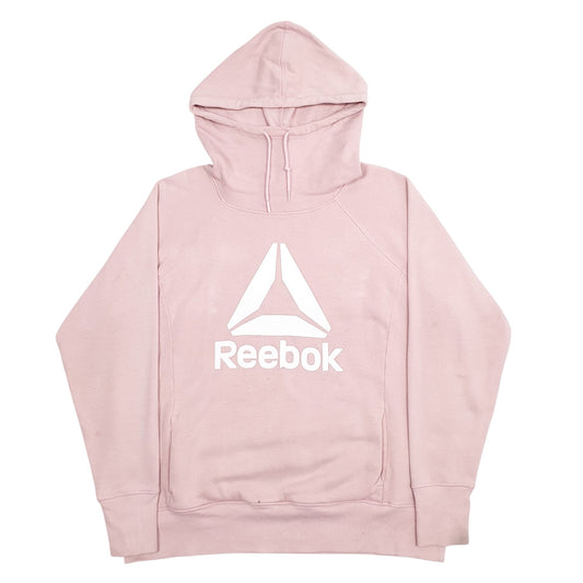 Womens Pink Reebok Spellout Hoodie Jumper