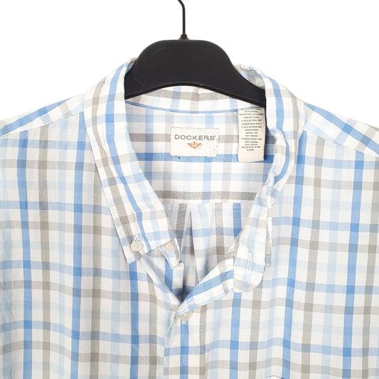 Mens White Dockers Long Sleeve Shirt