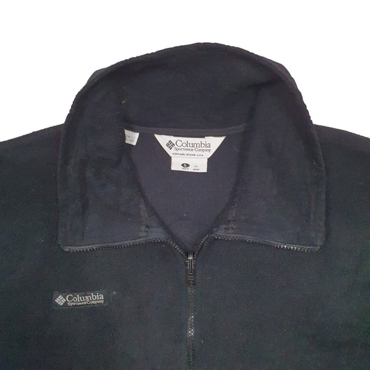 Mens Black Columbia Fleece Full Zip Jumper