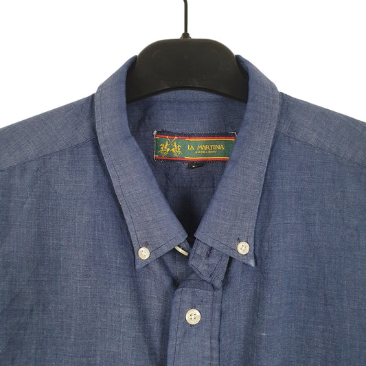 Mens Navy La Martina Saddlery Long Sleeve Shirt