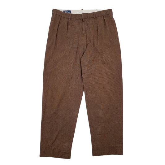 Mens Brown Polo Ralph Lauren Double Pleated Chino Trousers