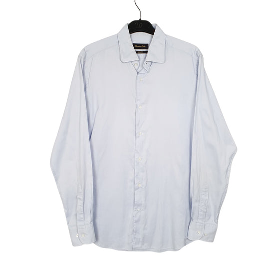 Mens Blue Massimo Dutti Long Sleeve Shirt