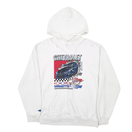 Mens White Chevrolet Nascar Hoodie Jumper