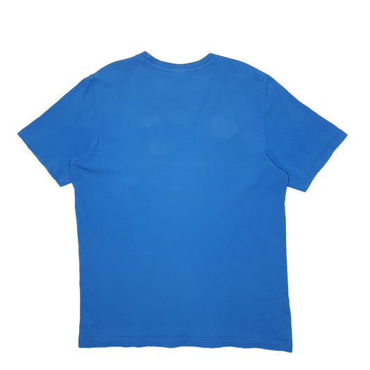 Mens Blue Adidas Spellout Short Sleeve T Shirt