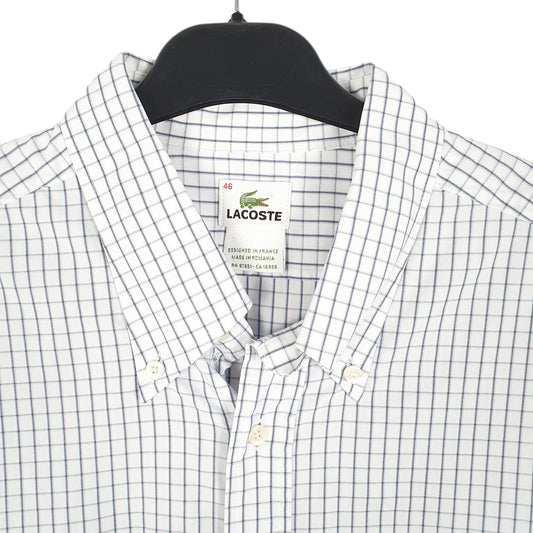 Mens White Lacoste Long Sleeve Shirt