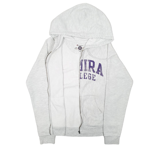 Womens Grey Champion Hoodie Elmira College USA Reverse Weave Full Zip Jumper