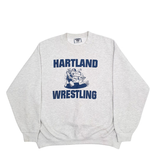 Mens Grey Lee Hartland Wrestling Crewneck Jumper