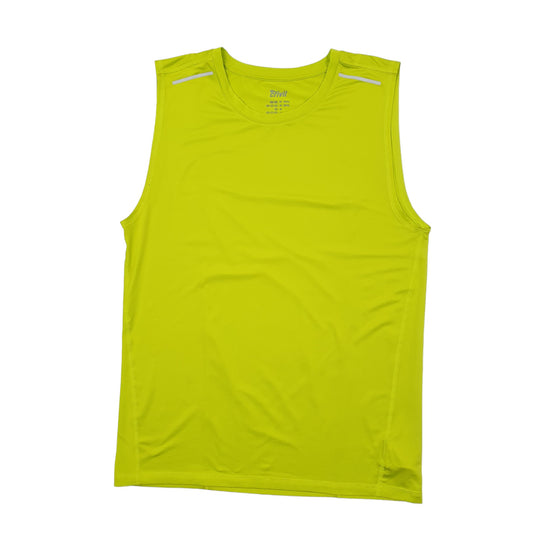 Mens Yellow Crivit Hi Vis Running Vest Sleeveless Short Sleeve T Shirt