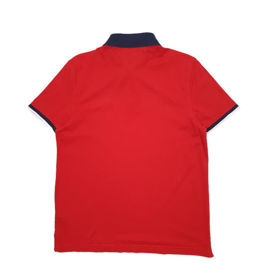 Mens Red Tommy Hilfiger Short Sleeve Polo Shirt
