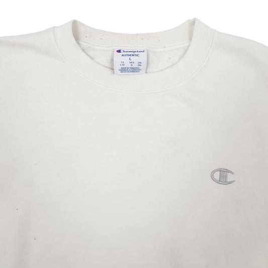 Mens White Champion Crewneck Jumper