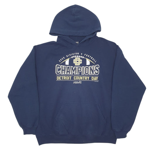 Mens Navy Gildan Football Hoodie Jumper