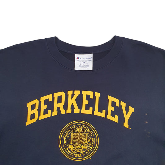 Mens Navy Champion Berkeley Spellout Crewneck Jumper