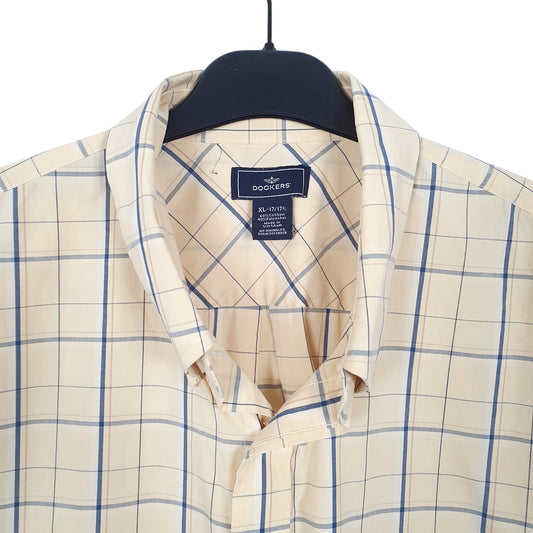 Mens Yellow Dockers Short Sleeve Shirt