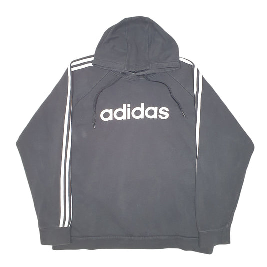 Mens Black Adidas Spellout Hoodie Jumper