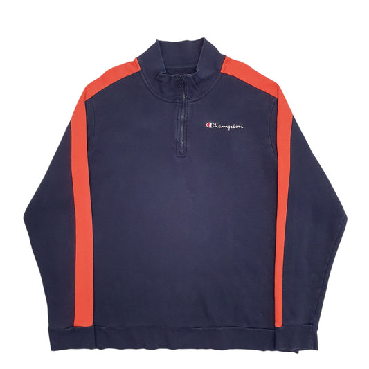Mens Navy Champion Quarter Zip Jumper