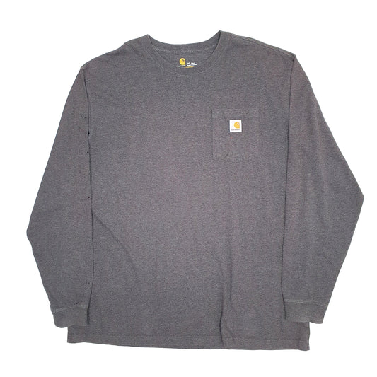 Mens Grey Carhartt Long Sleeve T Shirt