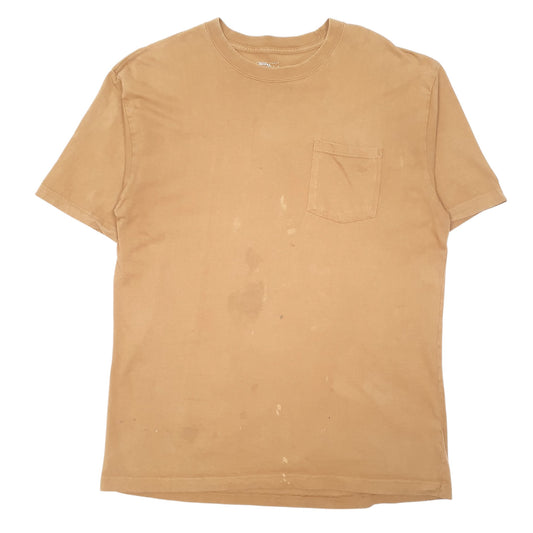Mens Tan Dickies Pocket Workwear Short Sleeve T Shirt