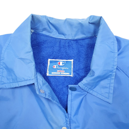 Mens Blue Champion Vintage 80s Coach Parks Property Management Made In USA Coat