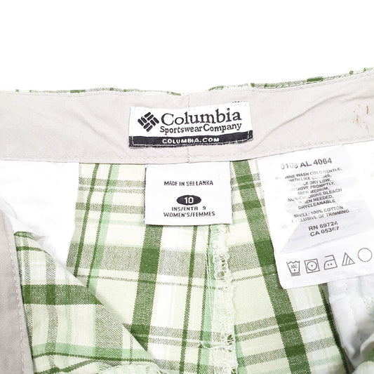 Womens Green Columbia Sportswear Check Madras Chino Shorts