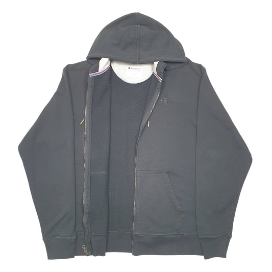 Mens Black Champion Hoodie Full Zip Jumper