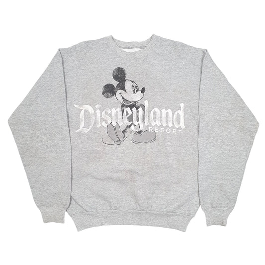 Mens Grey Hanes Disneyland Resort Mickey Mouse Crewneck Jumper