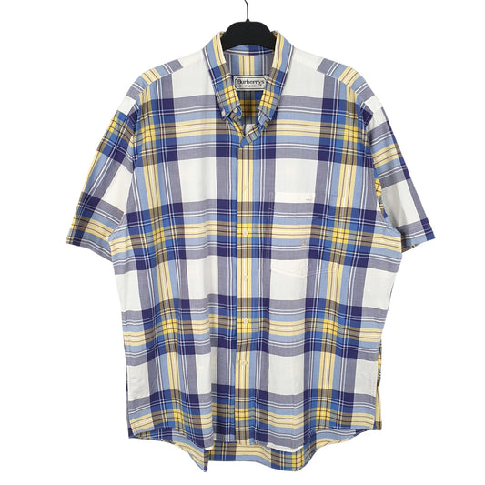 Mens White Burberry Short Sleeve Shirt