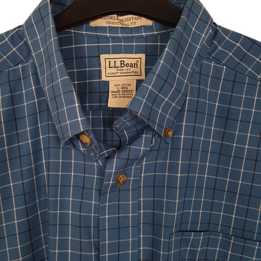 Mens Blue L.L.Bean Long Sleeve Shirt