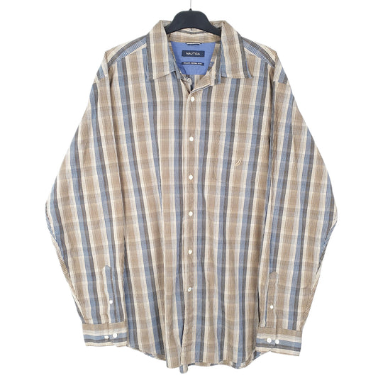 Mens Beige Nautica Long Sleeve Shirt
