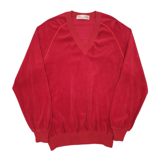 Womens Red Oscar De La Renta V Neck Jumper