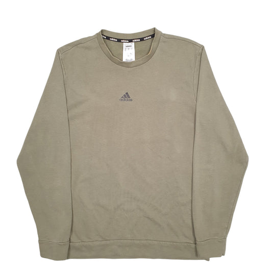 Mens Khaki Adidas Crewneck Jumper