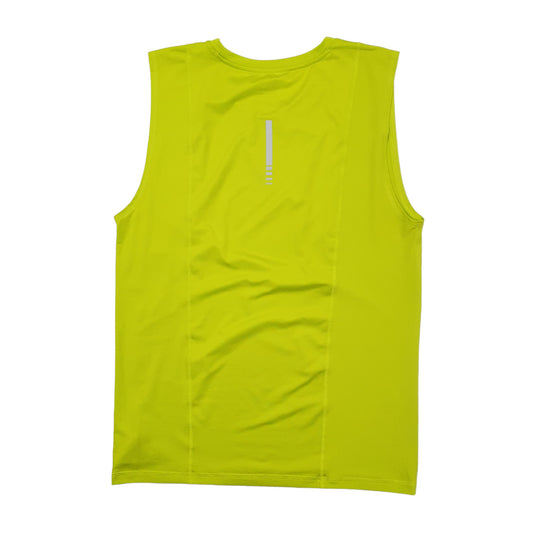 Mens Yellow Crivit Hi Vis Running Vest Sleeveless Short Sleeve T Shirt