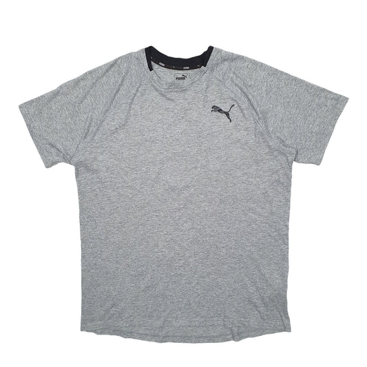 Mens Grey Puma Backprint Short Sleeve T Shirt