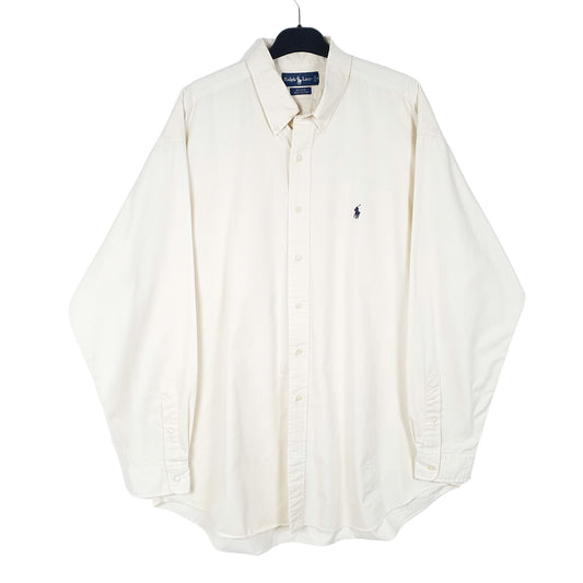 Mens Cream Ralph Lauren Long Sleeve Shirt