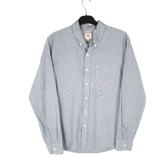 Mens Blue Levis Stitch Detail Long Sleeve Shirt